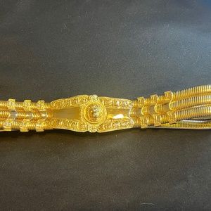 Judith Leiber 3 Coil Gold Stretch Belt